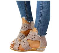 Damen Keilsandaletten Mode Plateau Pantoletten Pumps Clogs Modische Espadrilles Geschlossene Sandalen Flache Flip Flops Frauen Schlappen mit Keilabsatz Pumps Pantoffeln Sommer Offene Schuhe K968