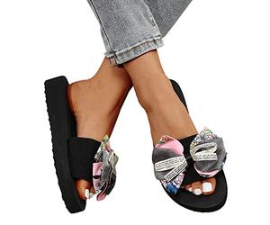 Damen Keilsandaletten Mode Plateau Pantoletten Pumps Clogs Modische Espadrilles Geschlossene Sandalen Flache Flip Flops Frauen Schlappen mit Keilabsatz Pumps Pantoffeln Sommer Offene Schuhe J103
