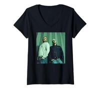 Damen Keller Jaxx Romeo Electro House Duo Foto von Andy Willsher T-Shirt mit V-Ausschnitt