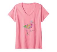Damen Key Largo Florida - Key Largo FL Shorebird T-Shirt mit V-Ausschnitt