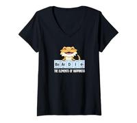 Damen Kids Girls Boys Tiny Dinosaur Elements Bearded Dragon Lover T-Shirt mit V-Ausschnitt