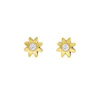 Damen & Kinder Sonne Ohrstecker - Gelbgold 9 Karat (375) - Geschenkbox - Garantiezertifikat