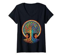 Damen Kindness Peace Equality Love Inclusion Hope Diversity T-Shirt mit V-Ausschnitt