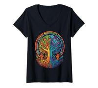 Damen Kindness Peace Equality Love Inclusion Hope Diversity T-Shirt mit V-Ausschnitt