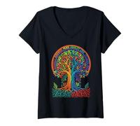 Damen Kindness Peace Equality Love Inclusion Hope Diversity T-Shirt mit V-Ausschnitt