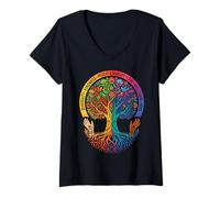 Damen Kindness Peace Equality Love Inclusion Hope Diversity T-Shirt mit V-Ausschnitt