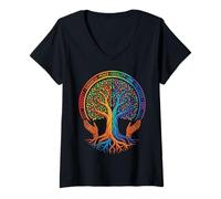 Damen Kindness Peace Equality Love Inclusion Hope Diversity T-Shirt mit V-Ausschnitt