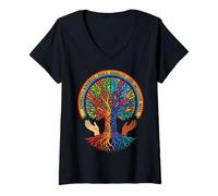 Damen Kindness Peace Equality Love Inclusion Hope Diversity T-Shirt mit V-Ausschnitt