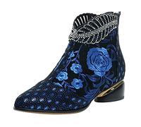 Damen Klassische Stiefeletten Reißverschluss Mesh Blumen Kurze Stiefel Mit Weitem Schaft Kurze Stiefeletten Damen Vintage Stiefel Ankle Boots Damen Schwarz