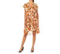 Damen Kleid mit V-Ausschnitt und kurzen Ärmeln LWD008 M