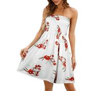 Damen Kleid Rosa - LäSsig Schulterfrei TräGerlos äRmellos Schlauchoberteil Soild Sommer Strand Vertuschung FließEndes Midikleid Sommerkleider Damen Lange