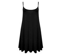 Damen-Kleid, Übergröße, bedruckt, ärmellos, Spaghetti, Cami, Swing-Kleid, Schwarz , 46/48