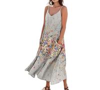 Damen Kleider Elegant Trägerkleid Damen Spaghettiträger-Kleid A Linie Luftige Sommerkleider Umstandskleid Festlich Strandkleid Große Größen Sommerkleidung Multiway Weisses Sommerkleid Lang