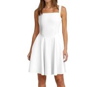 Damen Kleider Sommer Kurz A Linie Trägerkleid Elegant Rückenfrei Sommerkleid Damen Leicht Minikleid Breite Träger Sommerkleider Frauen Leicht Und Luftig Kleid Schwingen Strandkleid Tailliert