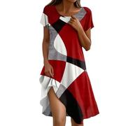 Damen Kleider Sommerkleid Midi Musselin Boho-Kleid Sommer A Linien Damenkleider Blusenkleid Festliches Strandkleid Damen Tenniskleid Hemdblusenkleid Große Größen Sommerkleid Leicht Und Luftig