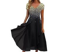Damen Kleider Spitzenkleid Chiffon Cocktailkleid Festliches Ballkleid Brautjungfernkleider Für Hochzeit Midi Abendkleider S-5XL