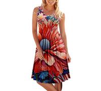 Damen Kleider Spitzenkleid Chiffon Cocktailkleid,Strandkleid Damen Große Größen T-Shirt Kleid Große Größen Lässige Locker Lang Kleider mit Schlitz Spaghetti Träger Elegant Strandkleid Lose F