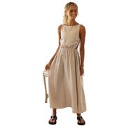 Damen Kleidsexy Strap Sommer Herbst Kleid Slip Backless Maxikleid Vintage Elegante Damen Party Prinzessin Kleider,Apricot,S