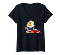 Damen Kleine Ente bei der Jugendfeuerwehr T-Shirt T-Shirt mit V-Ausschnitt