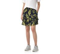 Street One Studio Frauen Knielanger Chiffon-Rock mit Print in Blau, Gr: 40
