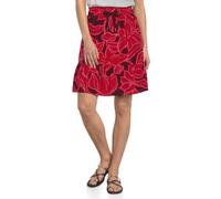 Minirock STREET ONE, Damen, Gr. 42, salsa rot, Stoff, 100% Viskose, gemustert, normal knielang, Röcke Minirock, Middle Waist (33482924-42) salsa rot