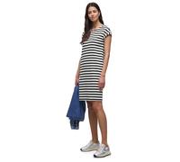 Jerseykleid STREET ONE, Damen, Gr. 40, EURO-Größen, shadowed navy, Jersey, 73% Viskose, 24% Polyester, 3% Elasthan, gestreift, normal knielang, Rundhals, Bündchen, Kleider Jerseykleid, im Streifendesi