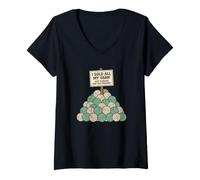 Damen Knitter hat Mein ganzes Garn verkauft Just Kidding Yarn Craft T-Shirt mit V-Ausschnitt