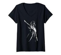 Damen Königin Sänger Freddie Mercury Live Wembley von Simon Fowler T-Shirt mit V-Ausschnitt