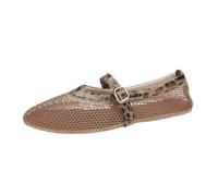 Damen Kork Keilabsatz Sandalen Peep Toe Pantoletten Schnürung Nieten Deko Mules Rutschfest Dicke Sohle Sommer Freizeit Fußbekleidung Große Größe(Leopardprint,38 EU)