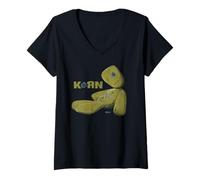 Damen Korn Issues Doll T-Shirt mit V-Ausschnitt T-Shirt mit V-Ausschnitt