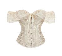 Damen Korsett Schwarz Vollbrust Bustier Top Off Shoulder Corset Top Lila Retro Dirndl Bluse Bügel Spitze Dessous Sexy Floral Rot Corsett Bauchweg Corsage Übergrößen Weisses Grünes Beige Rot Xxxxxxl