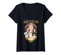 Damen KPop Demon Hunters Huntrix Golden Frame T-Shirt mit V-Ausschnitt