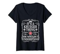 Damen Krueger Name It's A Krueger Thing You Wouldn't Understand T-Shirt mit V-Ausschnitt