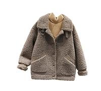 Damen Künstliche Lammwolle Jacke Herbst und Winter Casual Stil Weibliche Mäntel, grau, 42