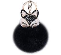 Damen Künstlichen Kaninchenfell Pom Pom Ball Fell Pelz Bommel Schlüsselanhänger Taschenanhänger Schlüssel Taschen Fellanhänger Pelz-Anhänger für Telefon Handtaschen Auto