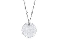 Damen Kugel Plättchen Anhänger Gehämmert in 925 Sterling Silber