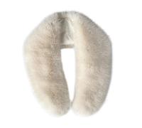 Damen Kunstfell-Kragen-Schal für den Winter, Halswärmer, Schal wie echter Pelz, Größe XL, Cremeweiß, Large