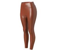 Damen Kunstleder Leggings High Waist Leggings Hose Strumpfhosen Treggins Leggins Kunstleder Leggings Leder Look hüfthoch, Stretch, Leggings aus mattem Leder