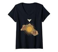 Damen Kurdistan Karte Flagge Erbe Ethnischer Kurdische Kultur T-Shirt mit V-Ausschnitt