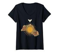 Damen Kurdistan Karte Flagge Erbe Ethnischer Stolz Kurdische T-Shirt mit V-Ausschnitt