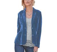 Damen Kurz Samt Anzug Top Solid Casual Revers Langarm Büro Business Knopf Samt Blazer