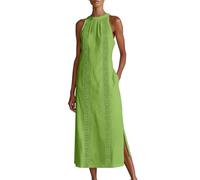 Damen Kurzarm Knielange Sommerkleider Sommer Lockeres Freizeitkleider Midikleid,Sommerkleider Midi,Elegant-Retro