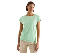 Rundhalsshirt CECIL, Damen, Gr. 3XL, juicy lime, Web, 50% Baumwolle, 50% Modal, unifarben, comfort fit normal, U-Boot-Ausschnitt, abgesteppt, Shirts Rundhalsshirt, mit Raffung (50800200-XXXL) juicy li