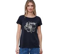 Rundhalsshirt STREET ONE, Damen, Gr. 38, shadowed navy, Jersey, Obermaterial: 100% Baumwolle, bedruckt, normal hüftbedeckend, Rundhals, abgesteppte Kante, Shirts Rundhalsshirt, Sommershirt mit florale