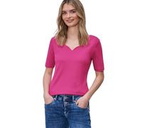 Street One - Kurzarm Shirt mit Herzausschnitt pink - Gr. - 44