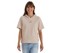Kapuzenshirt CECIL, Damen, Gr. L (42), beige (cashmere beige), Jersey, Obermaterial: 90% Baumwolle, 10% Polyester, bedruckt, hüftlang, Shirts Kapuzenshirt, in Slub-Yarn-Optik, mit Print, Baumwollmix (