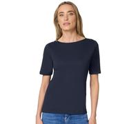 Street One Frauen Kurzarm Shirt mit Knopfdetail in Blau, Gr: 34