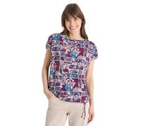 Damen Kurzarm Shirt mit Patchwork-Print