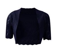 Damen Kurzarm Strick Bolero Größen 8-12, blau