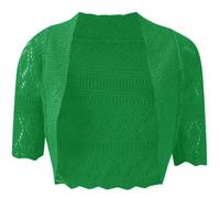 Damen Kurzarm Strick Bolero Größen 8-12, grün